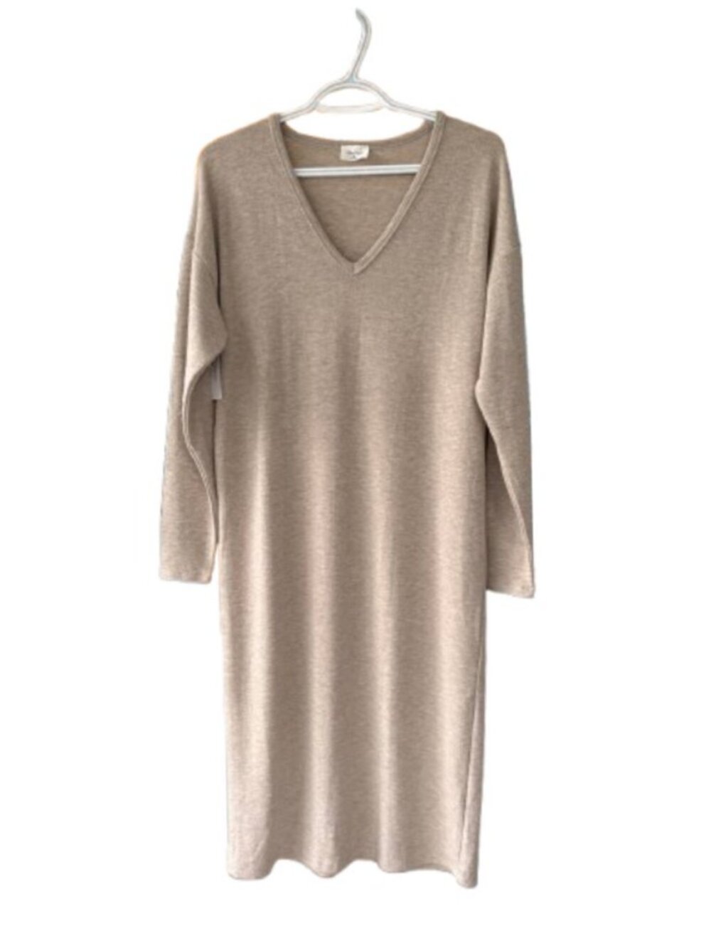 Wilfred Free Millie heathered long sleeve midi dress bone women's size XS NWT